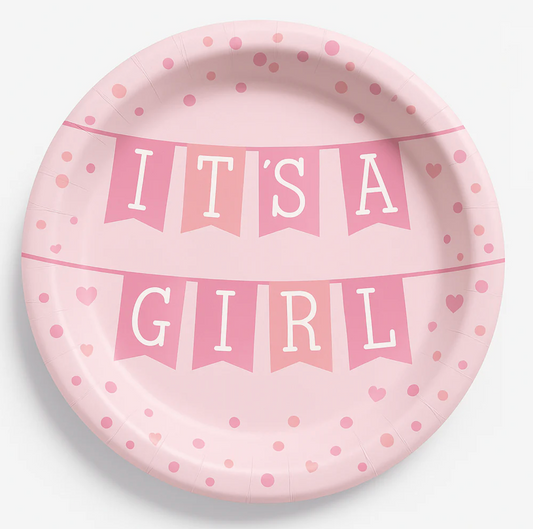 Plate 8.5in Its A Girl