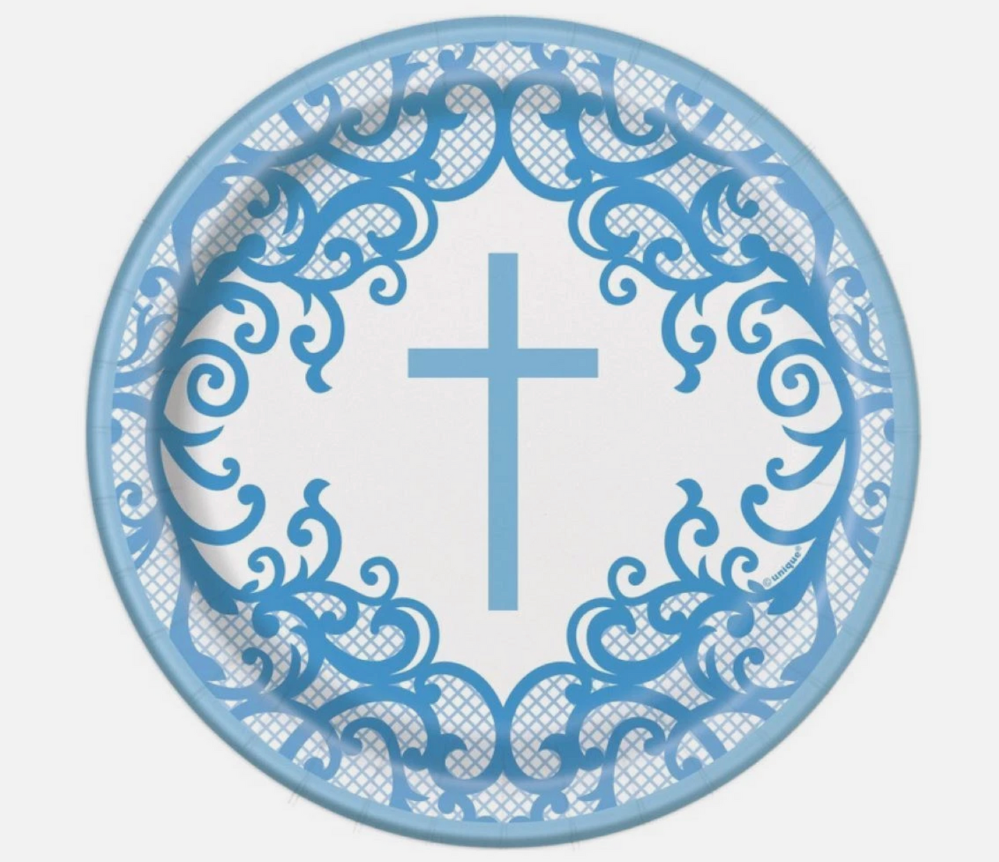8 Fancy Blue Cross 9in Plate