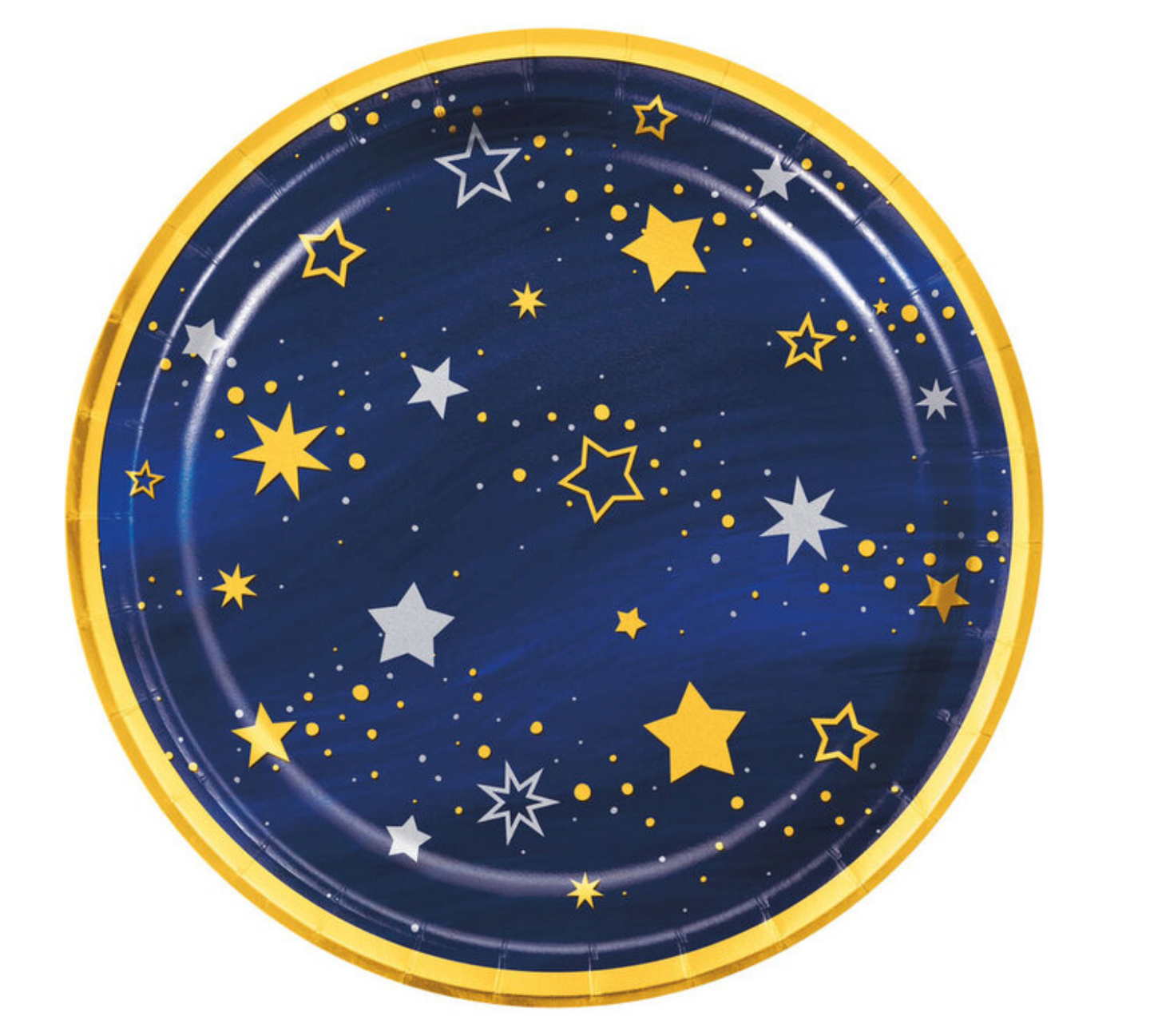 Starry Night Dinner Plate Stars Foil 9 inch 8ct