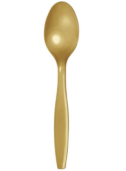 Plastic Spoon Gold 20ct