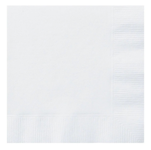 White Beverage Napkins  40 ct