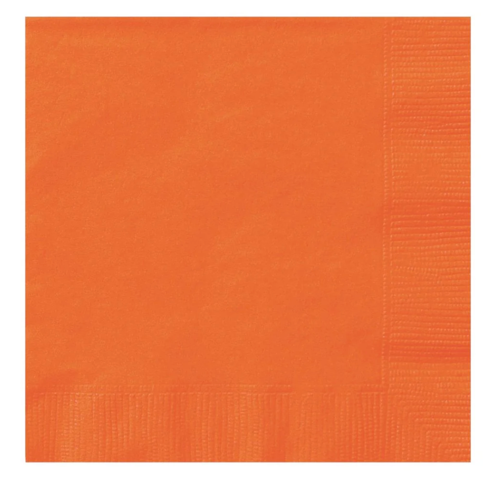 Pumpkin Orange Beverage Napkins  40 ct