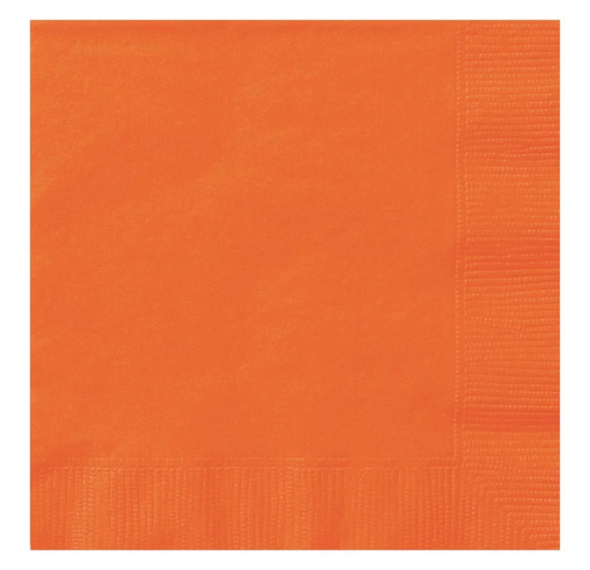 Pumpkin Orange Beverage Napkins  40 ct
