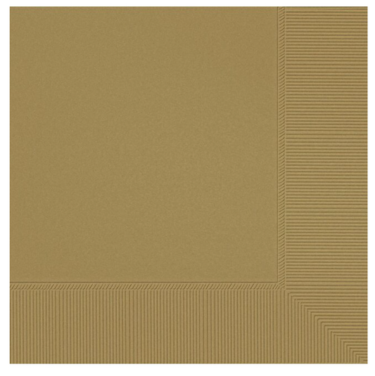 2-ply Beverage Napkins Gold 40ct