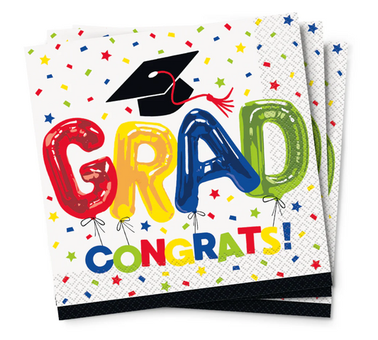 Letter Balloon Grad Luncheon Napkins, 16ct