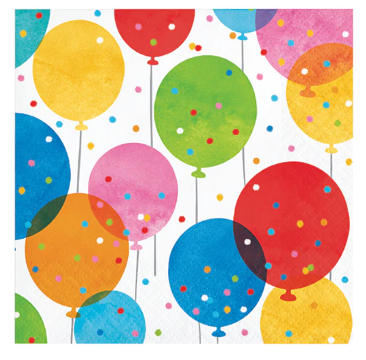 Confetti Balloons Beverage Napkin 16ct