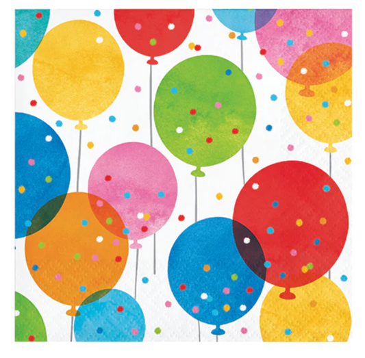 Confetti Balloons Beverage Napkin 16ct