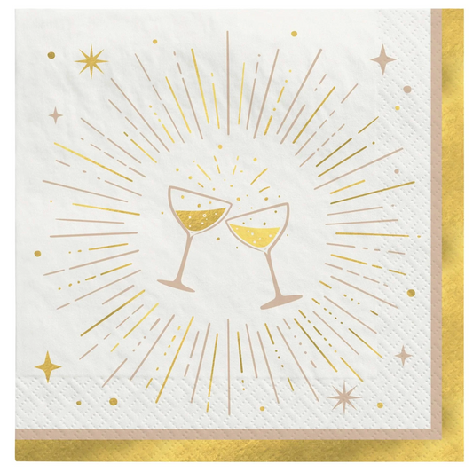 New Years Eve Golden Soiree Beverage Napkin 16ct