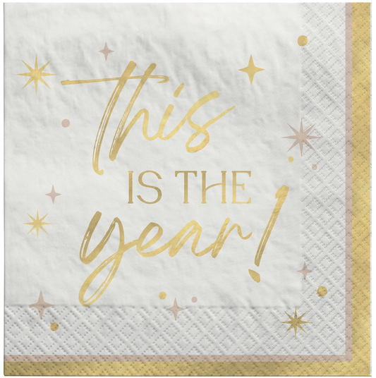 New Years Eve Golden Soiree Lunch Napkin 16ct