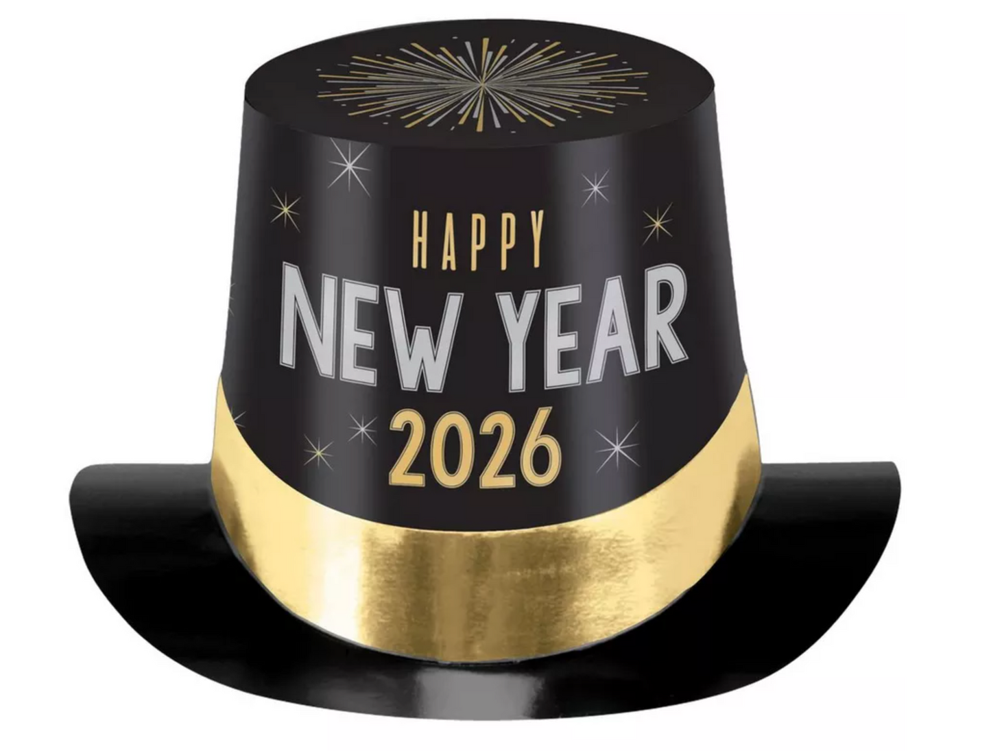 New Years Eve 2026 Cheers For The New Year Printed Top Hat 1ct