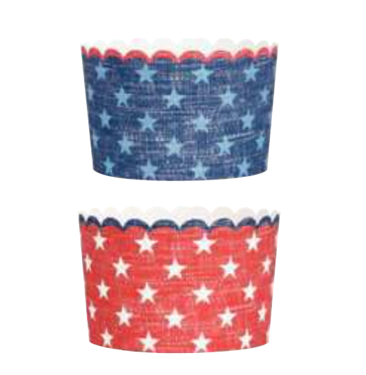 Classic Americana Scalloped Paper Treat Cups 16ct