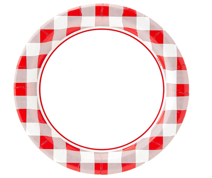 Red Gingham 7 inch Paper Plates 8ct