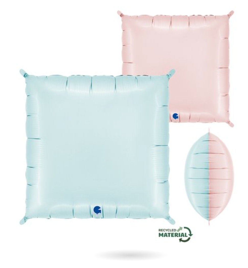 Grabo Pastel Pink and Pastel Blue 24 inch Square Foil Balloon 1ct