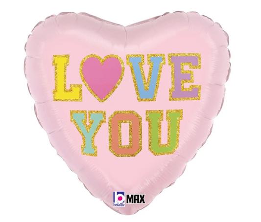 Betallic Love Patch Heart 18 inch MAX Float Foil Balloon 1ct