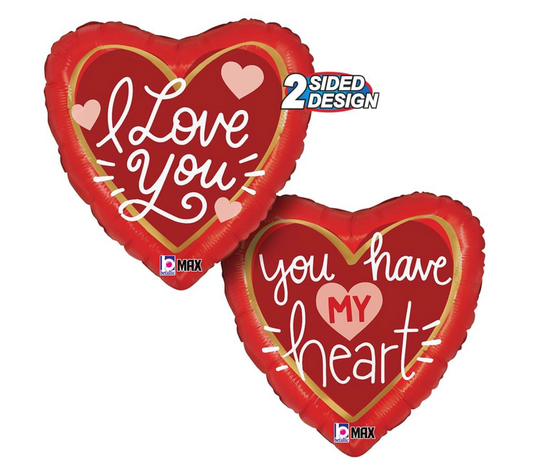 Betallic Love Messages 18 inch MAX Float Heart Foil Balloon Packaged 1ct