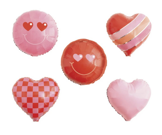 Valentines Day Retro Love Foil Balloon Wall Decoration Kit