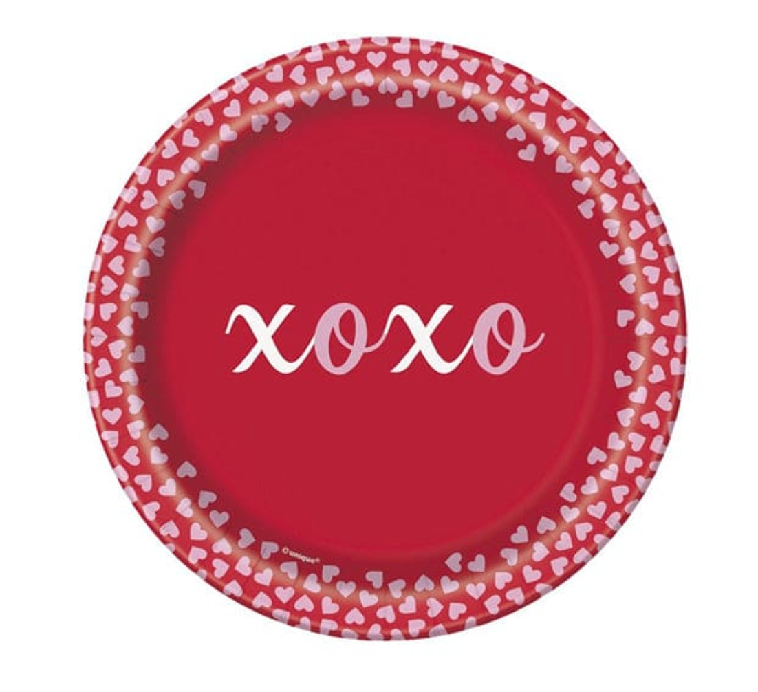 Valentines Day XOXO 7 inch Plates 8ct - Toy World Inc