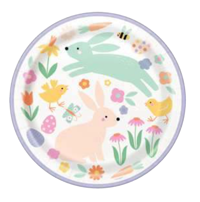 Playful Easter 9 inch Paper Plates 8ct