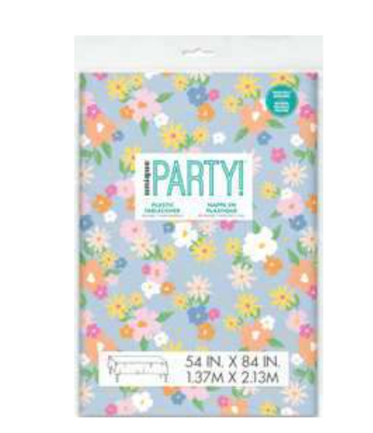 Floral Flannel Backed Vinyl Tablecover 1ct 54 inch x 84 inch