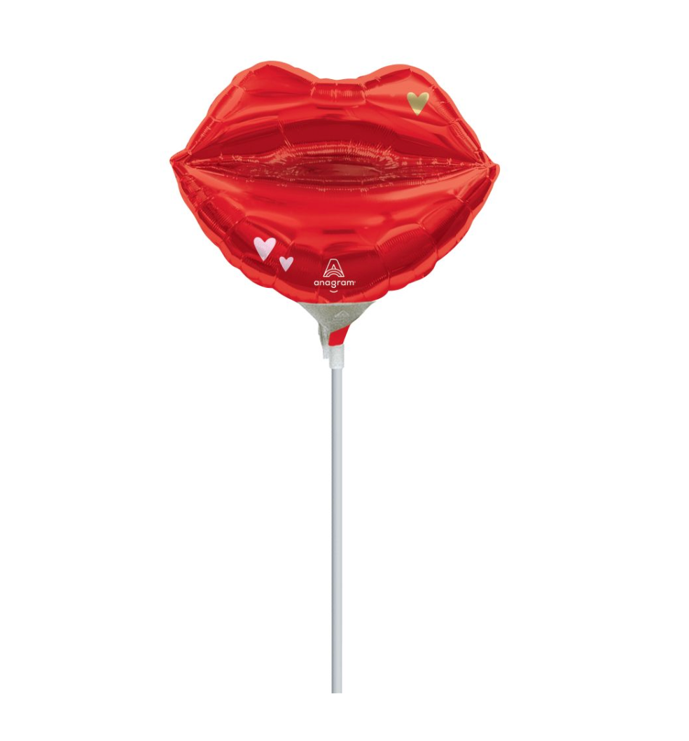 Anagram Valentines Vibes Lip Mini Shape 14 inch Foil Balloon 1ct