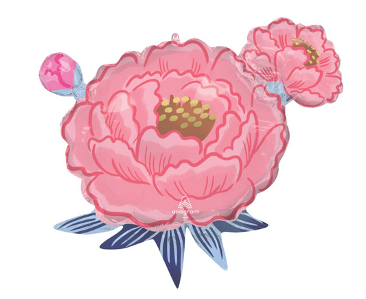 Anagram Satin Peony Garden 27 inch Foil Balloon 1ct