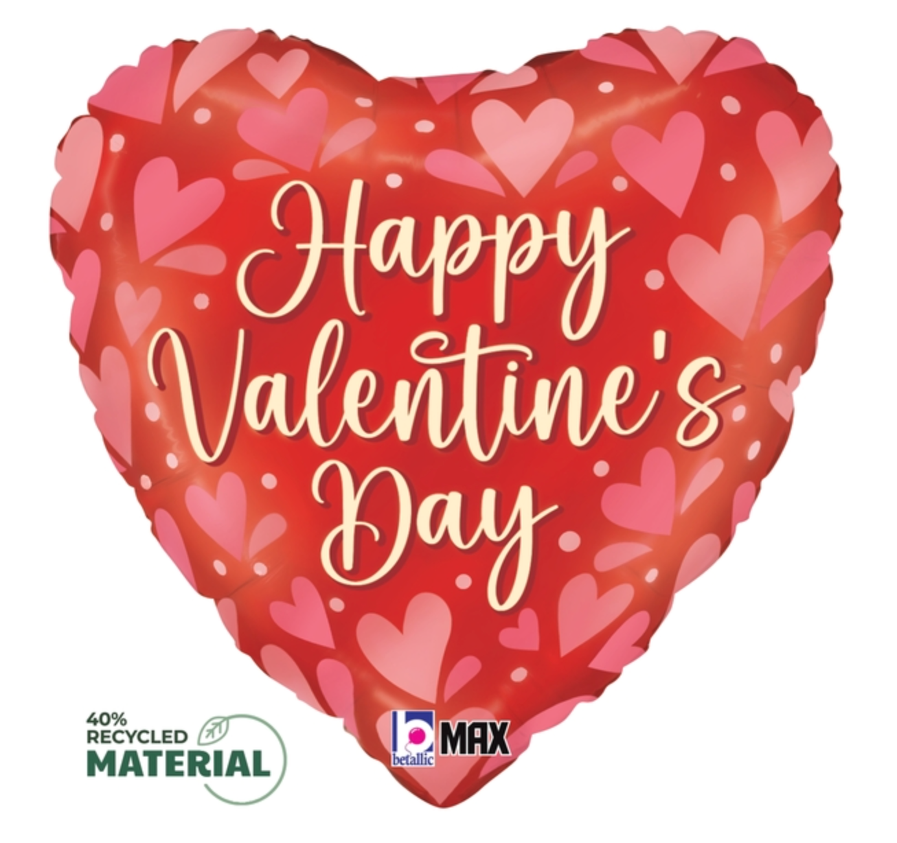 Betallic Satin Valentine Ornate Hearts 18 inch Heart Balloon 1ct