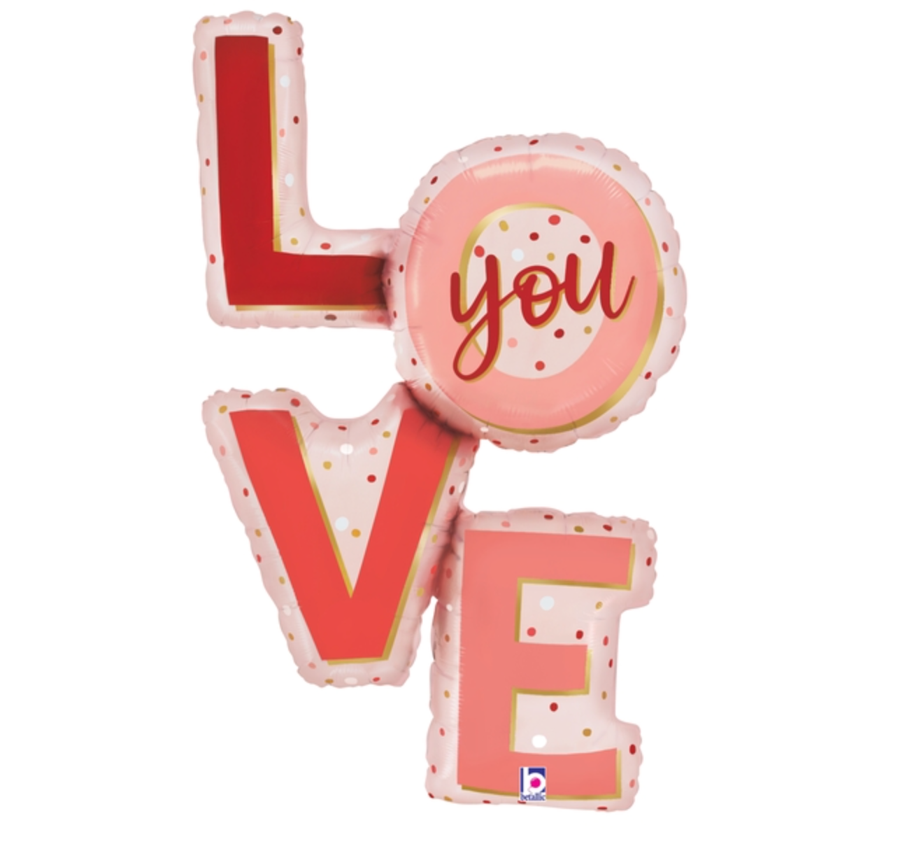 Betallic LOVE You Pink Blush  41 inch Foil Balloon 1ct - Toy World Inc