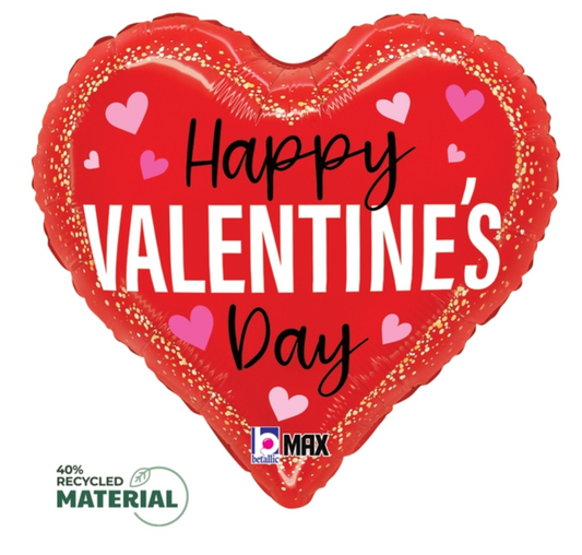 Betallic Valentine Charming Hearts 18 inch Tapered Heart Balloon 1ct