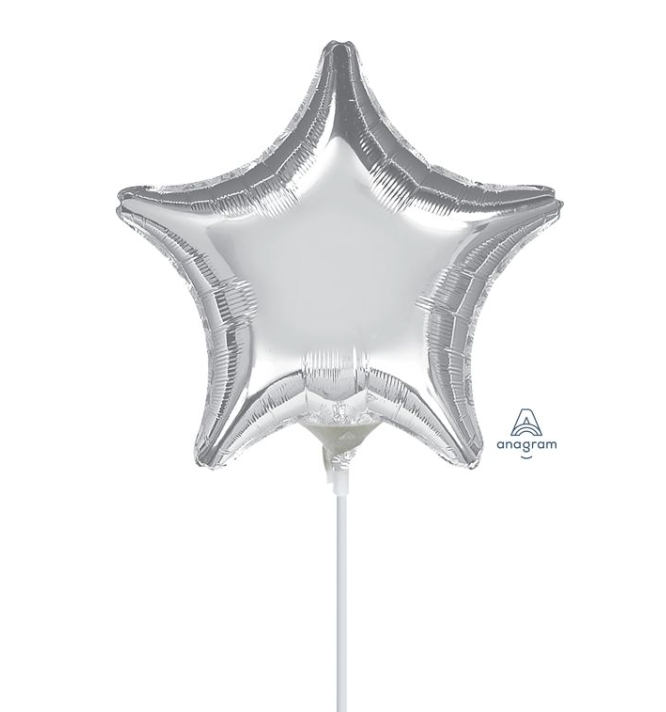 Anagram Metallic Silver Star 9 inch Foil Balloon 1ct