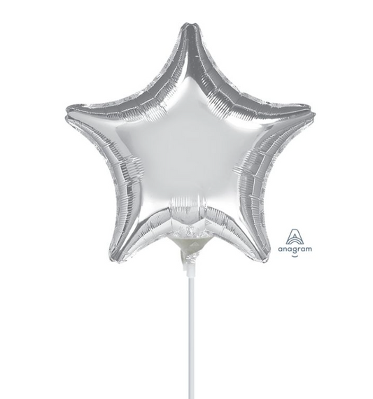 Anagram Metallic Silver Star 9 inch Foil Balloon 1ct