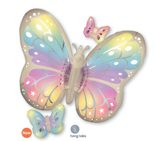 Anagram Satin Fluttering Dreams Butterflies 29 inch Foil Balloon 1ct