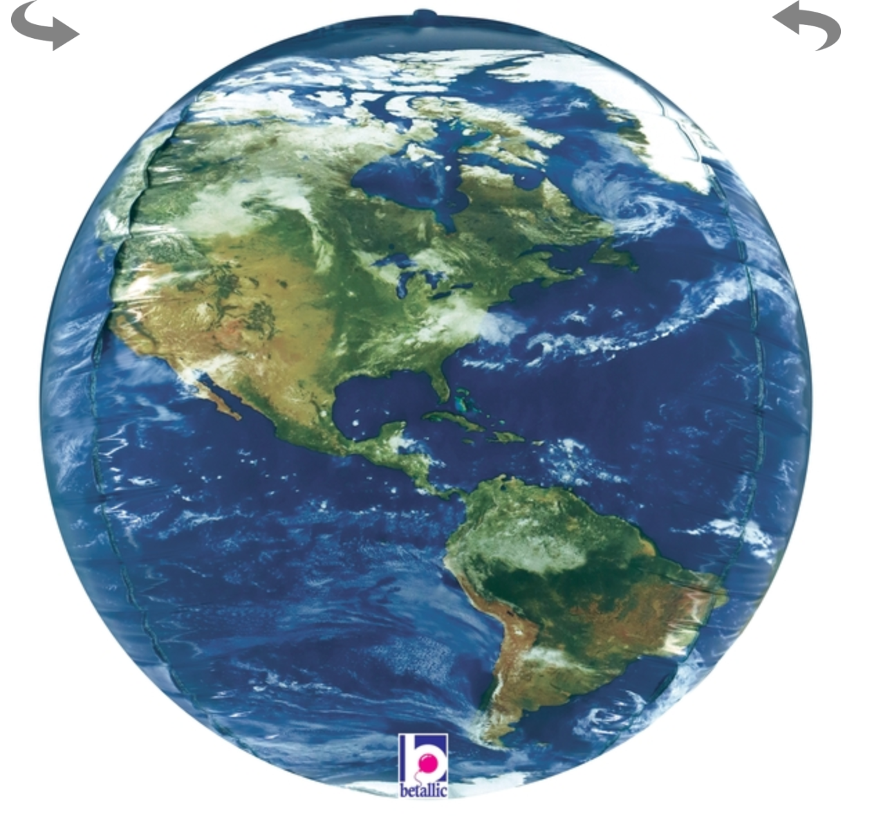 Betallic Dimensional Earth Globe 15 inch Foil Balloon 1ct