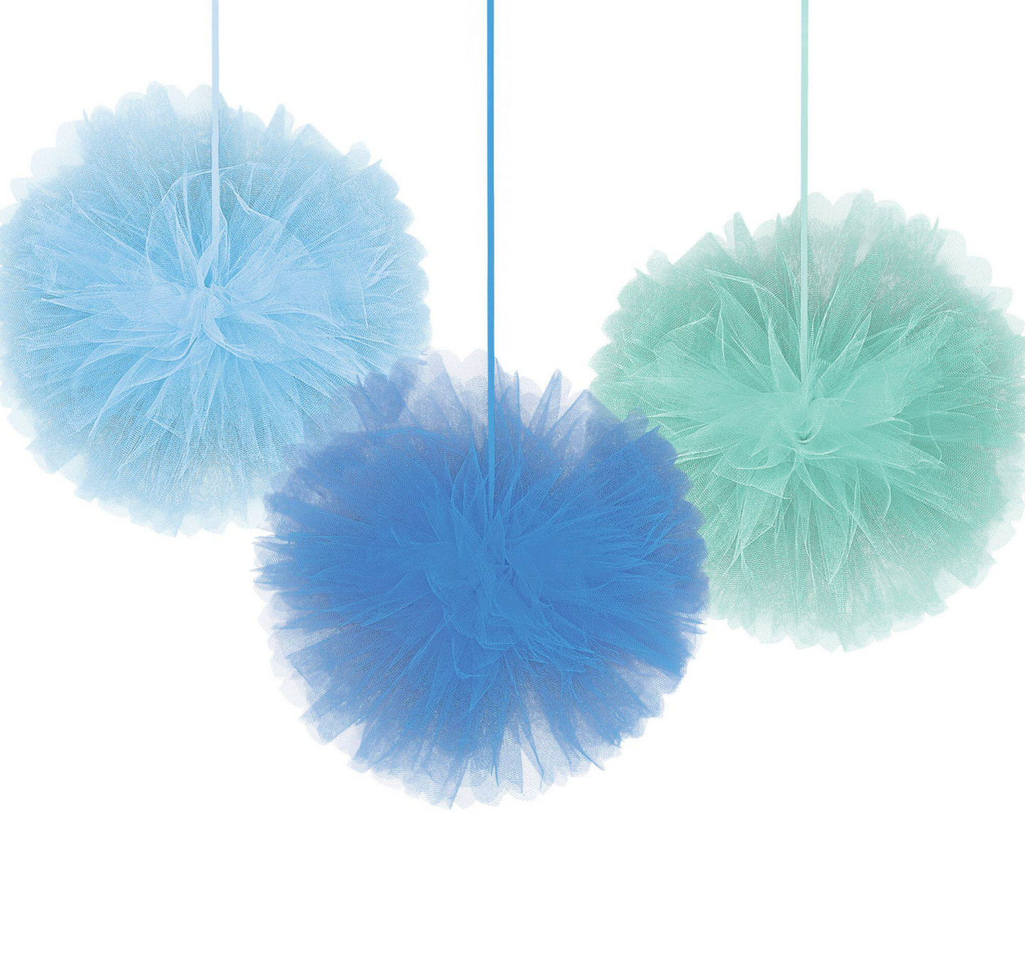 Deluxe Tulle Fluffy Decoration Boy Baby Shower 3ct - Toy World Inc