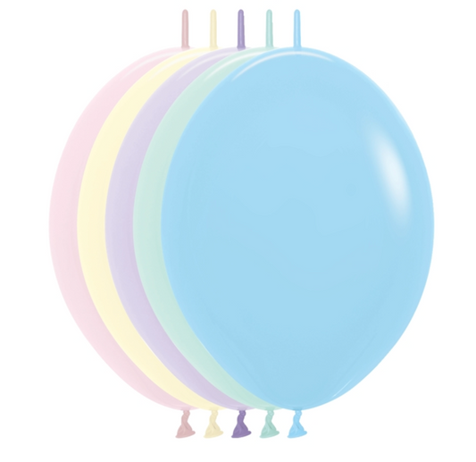 12 inch Sempertex Pastel Matte Assorted LINK-O-LOON 50ct - Toy World Inc