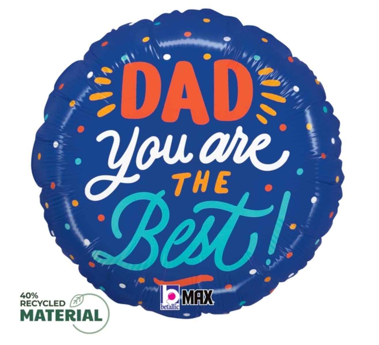 Betallic Fathers Day Bright Banner 18 inch Round Foil Balloon 1ct