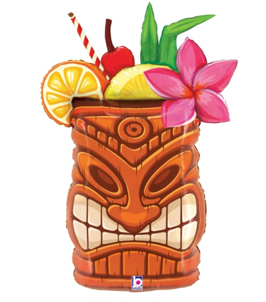 Betallic Tiki Drink 34 inch Shaped Foil Balloon 1ct