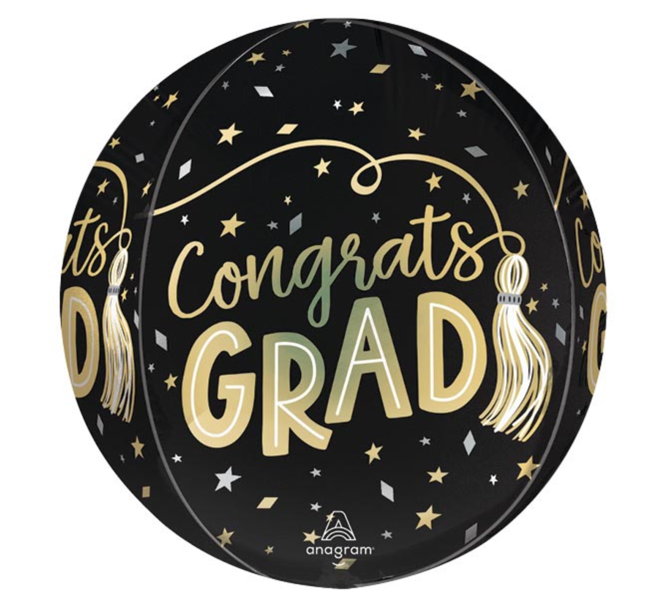 Anagram 16 inch Satin Twirling Graduation Orbz Foil Balloon 1ct