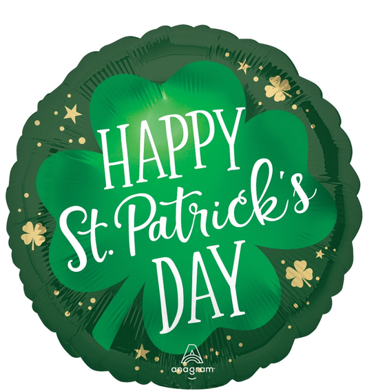 Anagram 18 inch St Patricks Day Satin Lucky Sham Foil Balloon 1ct