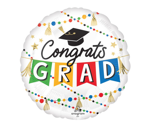 Anagram 17 inch Congrats Grad Party Foil Balloon 1ct - Toy World Inc
