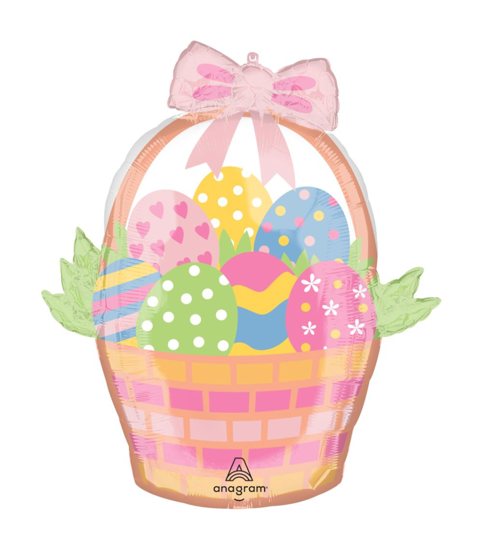 Anagram 28 inch Easter Egg Basket Foil Balloon 1ct