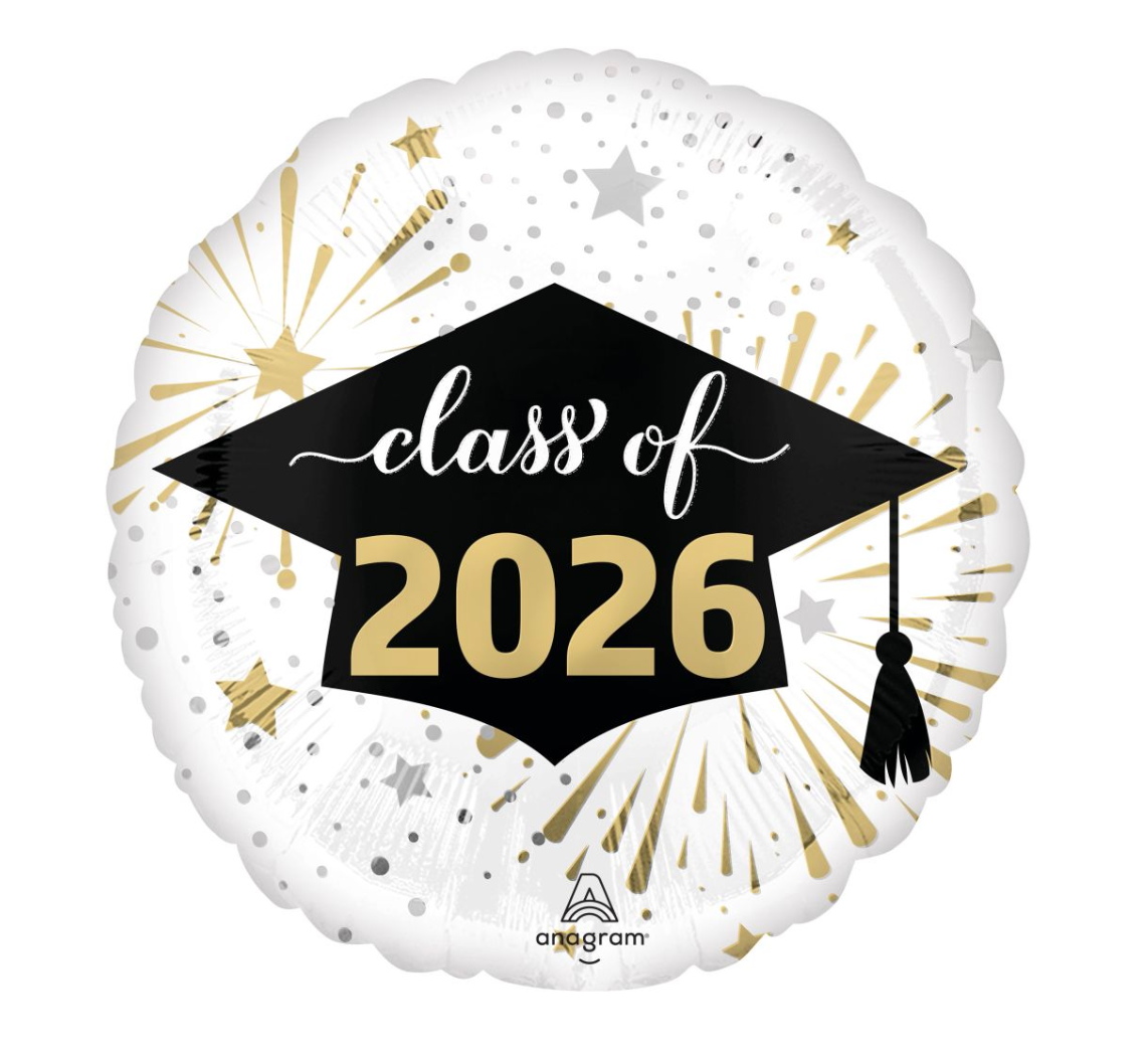 Anagram 17 inch Graduation Class of 2026 Foil Balloon 1ct