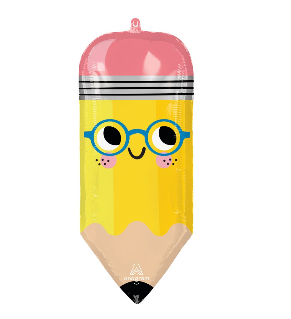 Anagram 31 inch Back to School Write on Pencil Foil Balloon 1ct