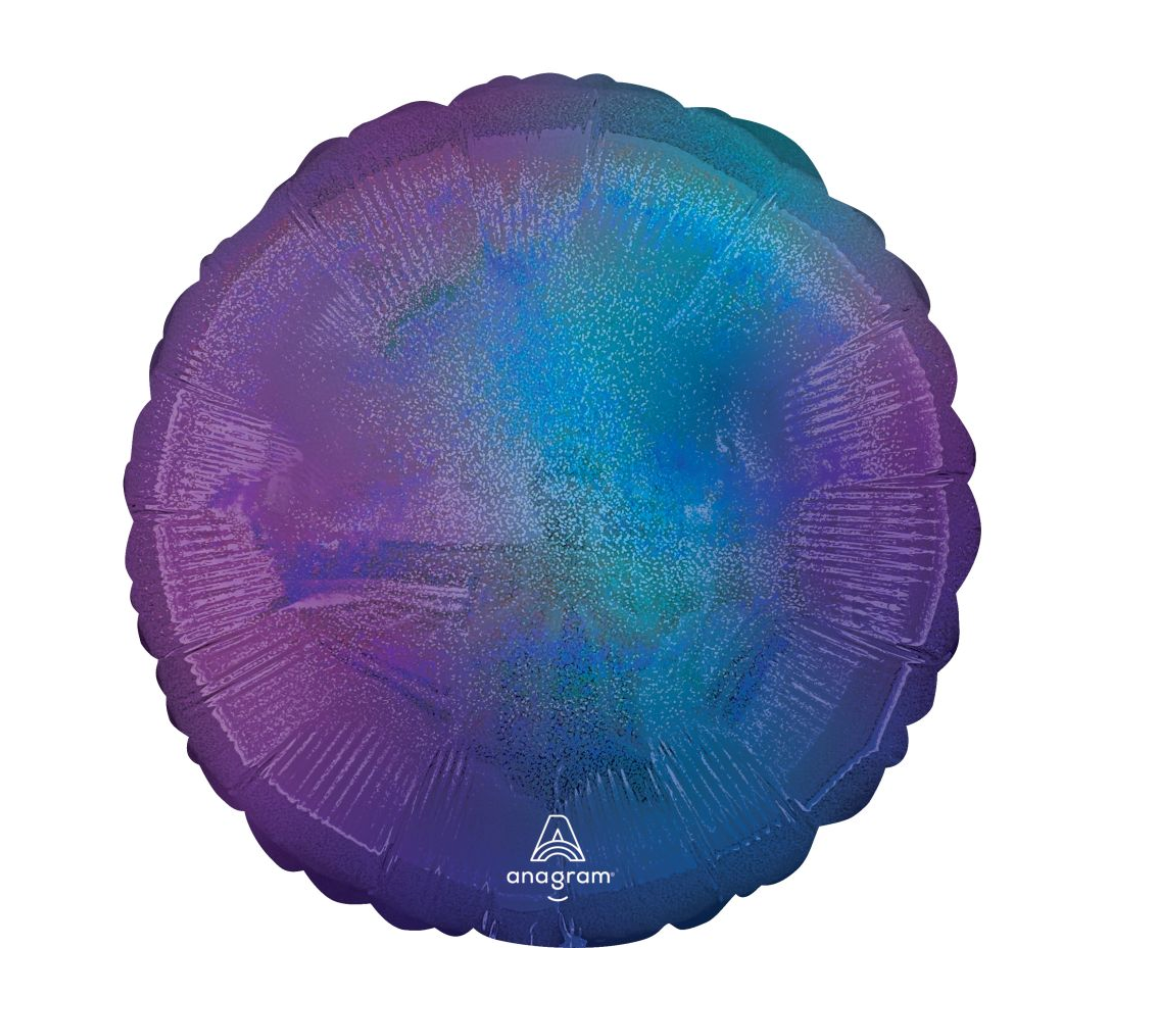 Anagram 17 inch Blue Aura Round Foil Balloon 1ct