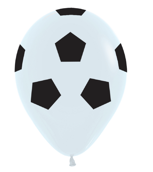 5 inch Sempertex Soccer Ball Latex Balloons All Over Print 50ct - Toy World Inc