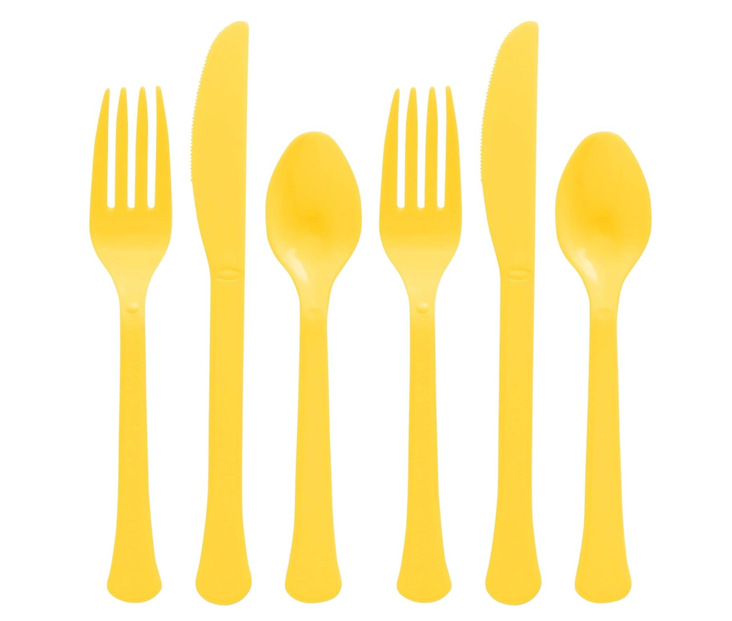 Cubiertos pesados surtidos amarillos Sunshine 24ct