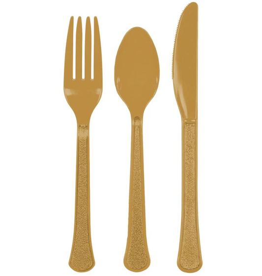 Heavy Weight Assorted Cutlery Gold 24ct - Toy World Inc