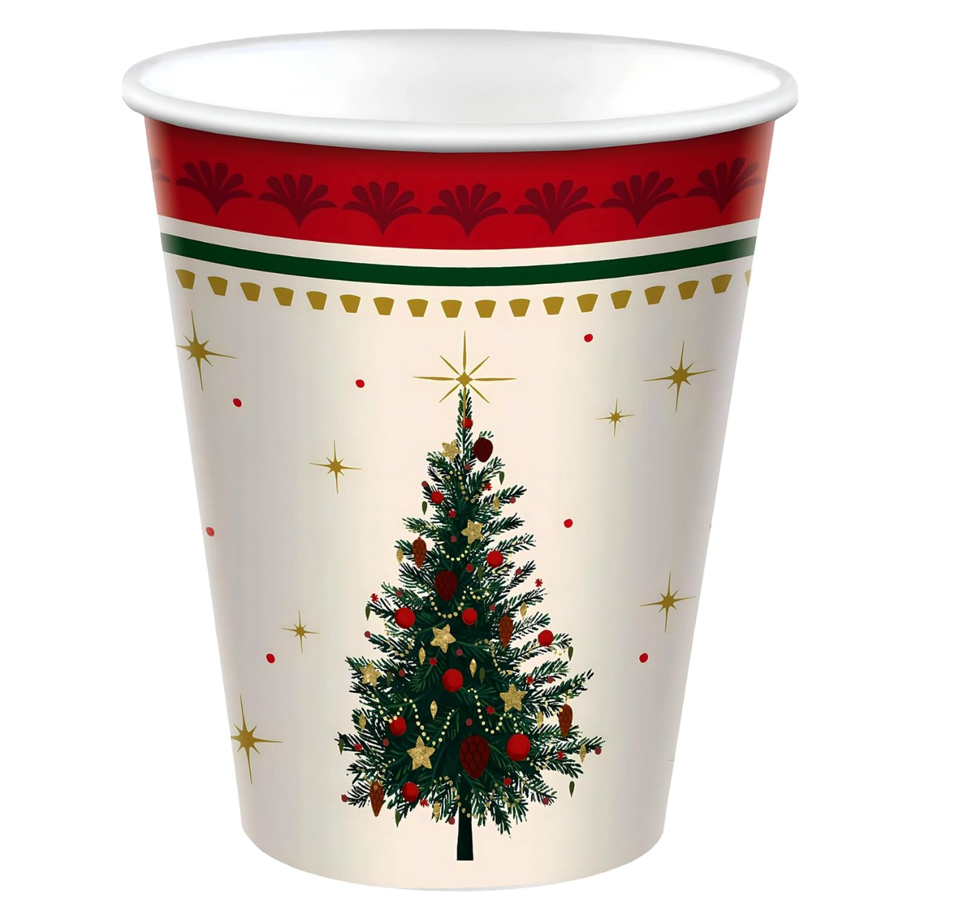Vasos de papel elegantes Evergreen de 9 oz., 20 unidades