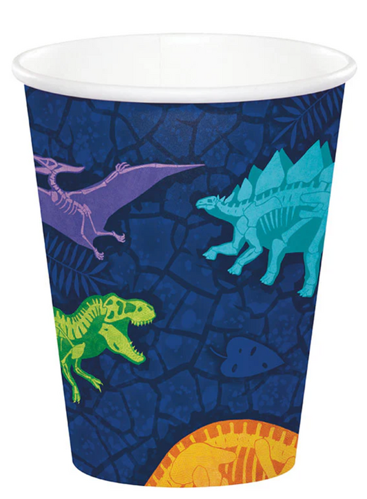 Vaso para bebidas frías y calientes Dino Dig de 8 onzas, 8 unidades