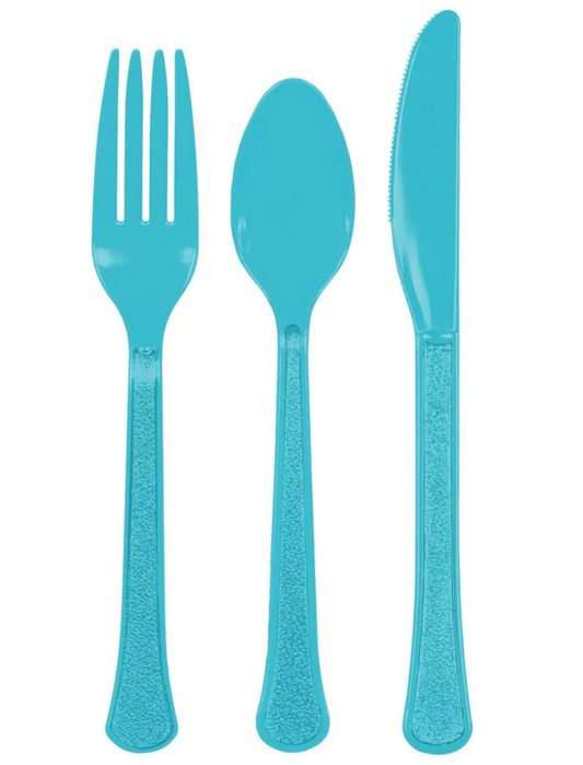 Heavy Weight Assorted Cutlery Caribbean Blue 24ct