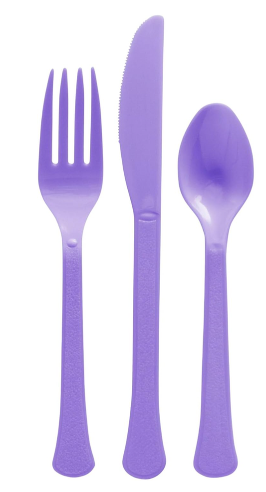 Heavy Weight Assorted Cutlery Purple 24ct